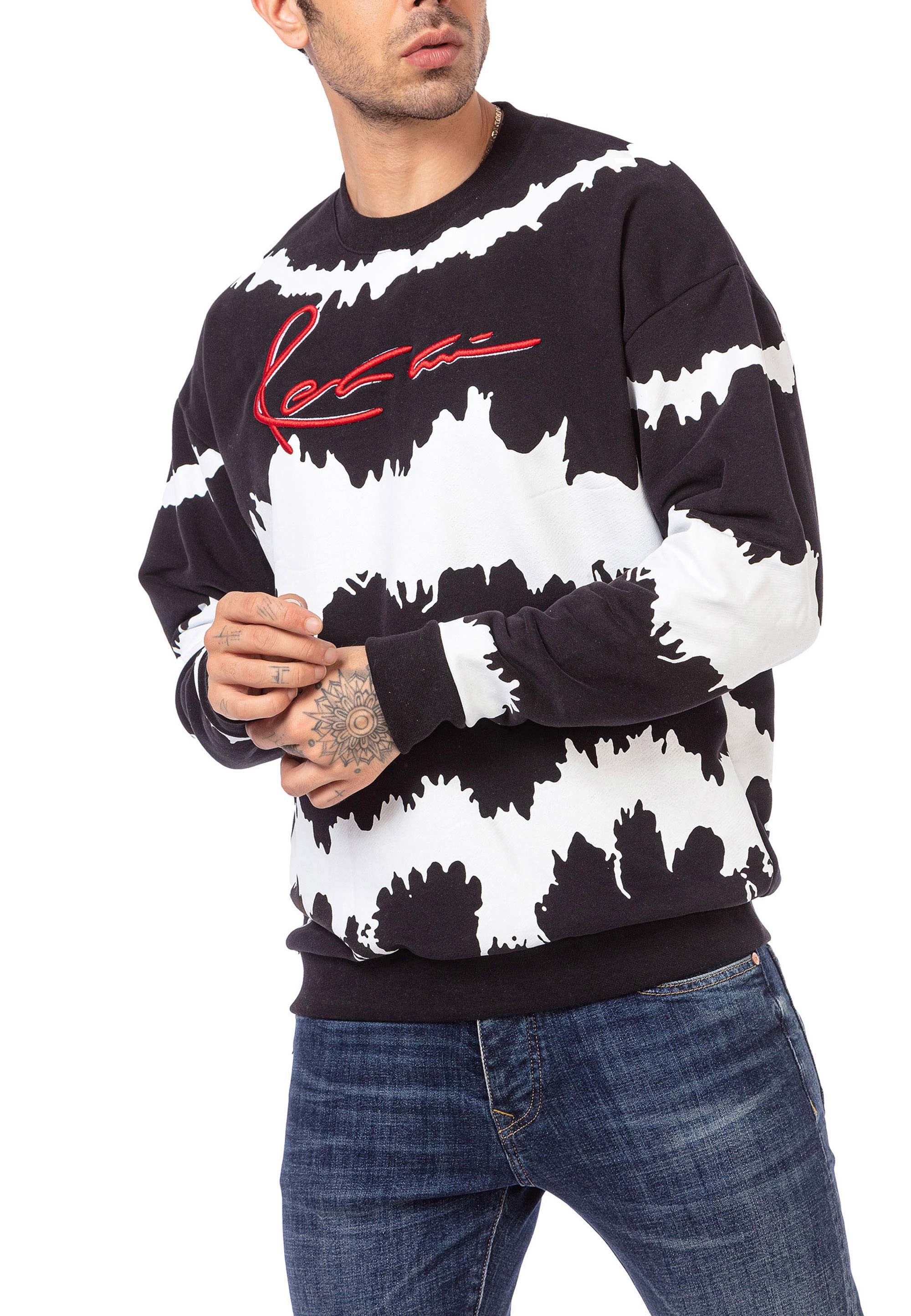 RedBridge Sweatshirt mit auffälligem Muster Streetwear günstig online kaufen