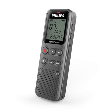 Philips VoiceTracer Diktiergerät DVT1120 Digitales Aufnahmegerät (Variable Wiedergabegeschwindigkeiten, One-Touch-Aufnahme)