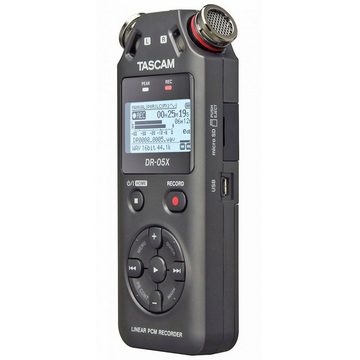 Tascam DR-05X Audio-Recorder Digitales Aufnahmegerät (mit Zubehör Set und Kopfhörer)