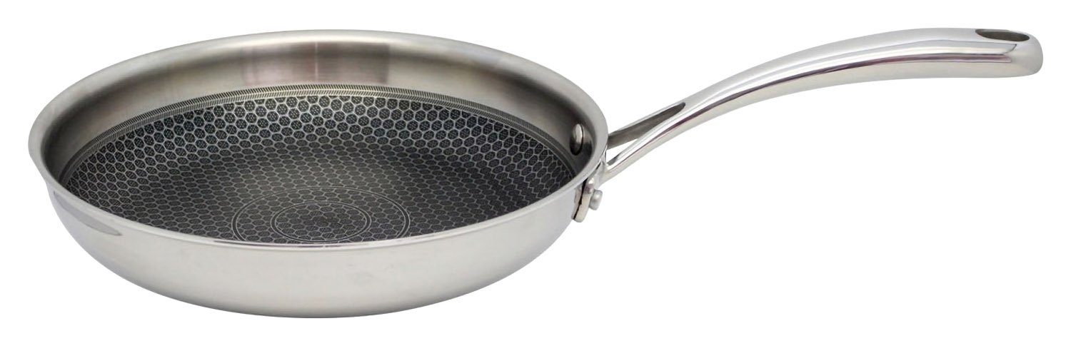 Elo Bratpfanne RELIEF, Ø 24 cm, Grau, Elektro, Gas, Induktion, Edelstahl, Antihaftbeschichtet, Backofengeeignet