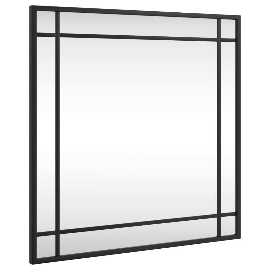 (1-St) 50x50 Schwarz Spiegel vidaXL Quadratisch Wandspiegel Eisen cm