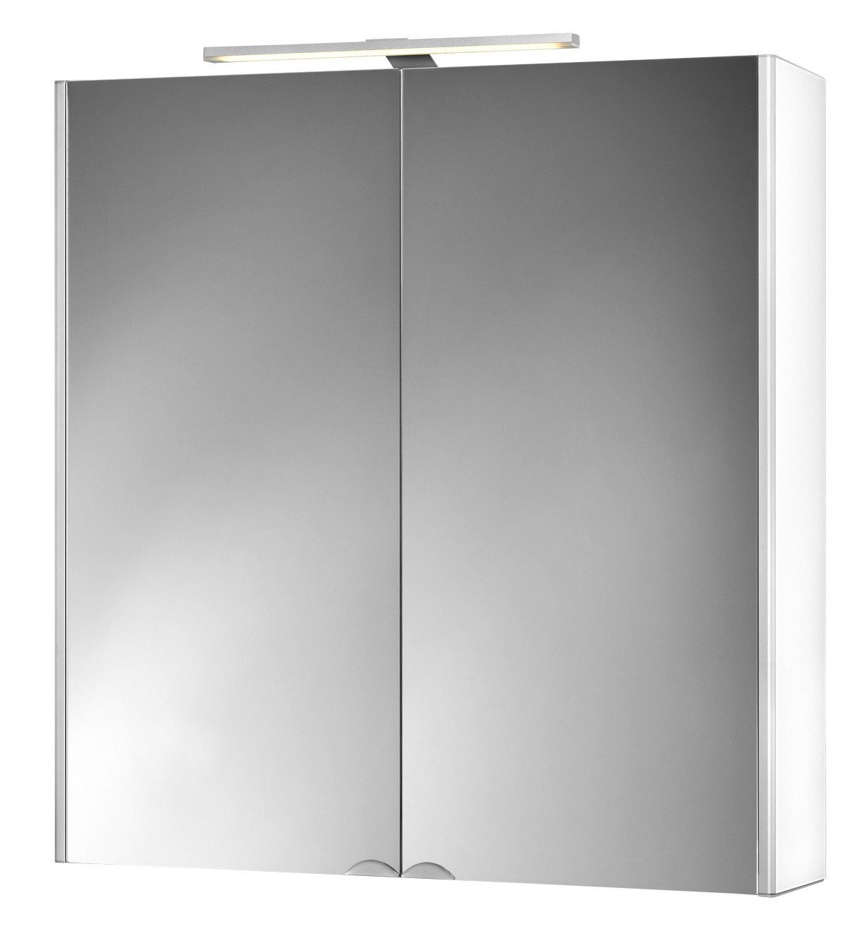 jokey Spiegelschrank Dekor Alu LED 65,5 cm Breite aluminium/weiß | aluminium/weiß | Spiegelschränke