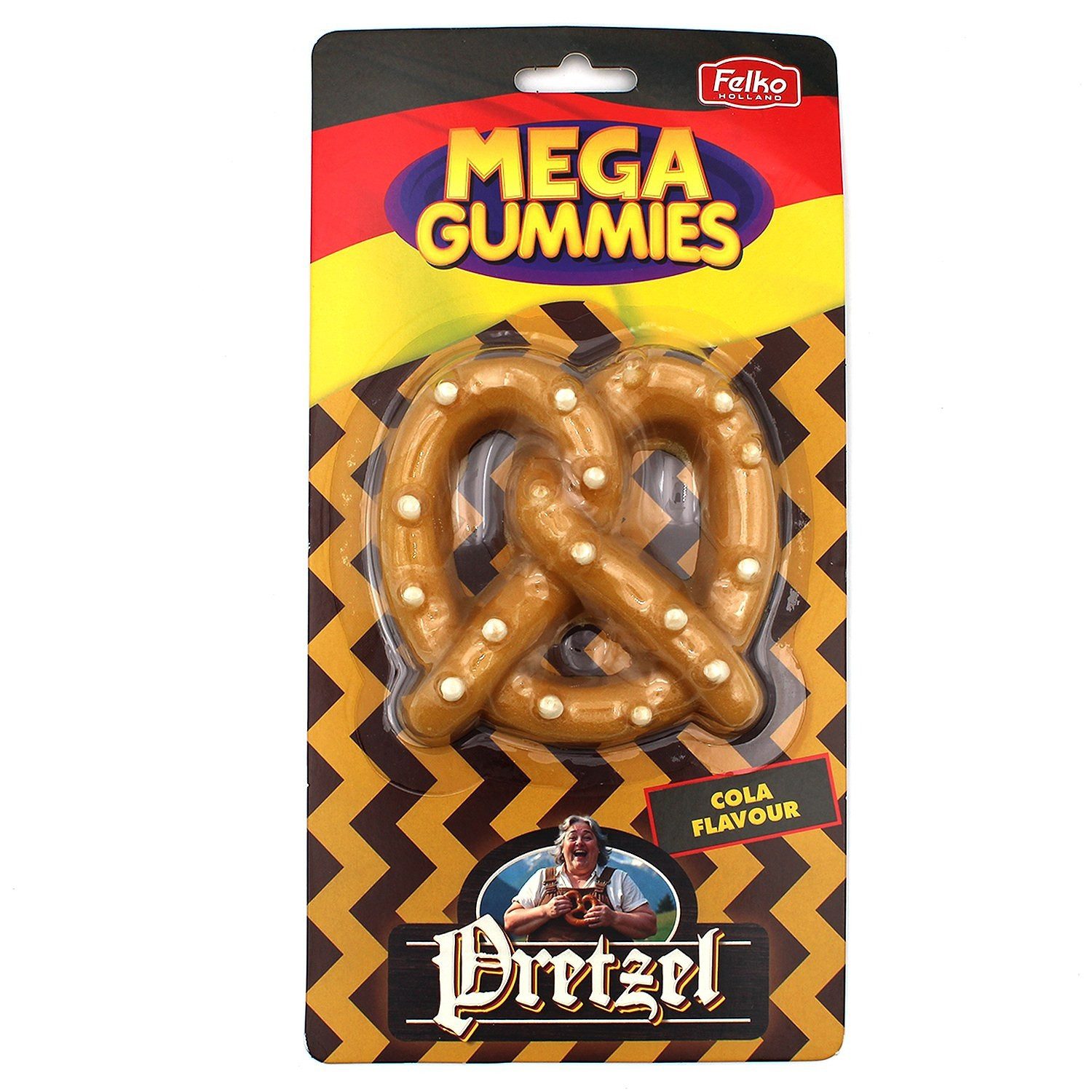 Süßigkeit, 1 x 120 g, Mega Gummies Brezel Cola – Felko Holland