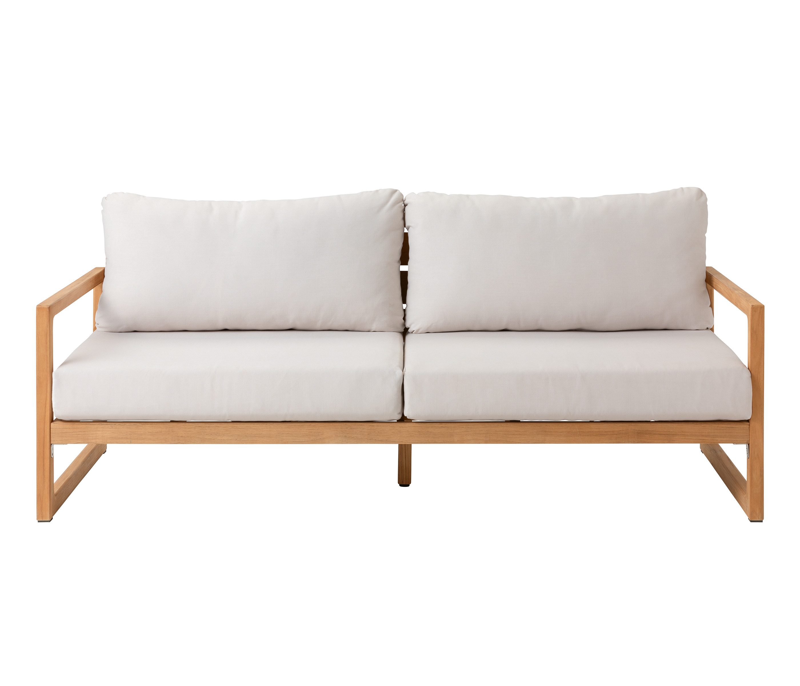 Dehner Gartenlounge-Set Lounge-Bank Port-au-Prince, 2-Sitzer, 201.5 x 83 cm, moderne Gartenbank inkl. Polster, aus FSC®-zertifiziertem Teakholz