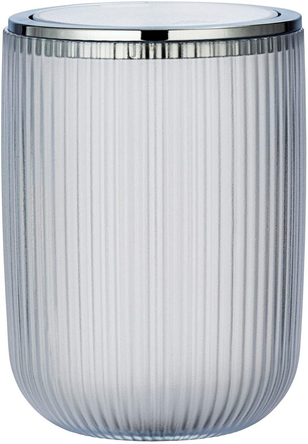 WENKO Kosmetikeimer Abfalleimer für Badezimmer AGROPOLI, 20 cm, grau, WENKO