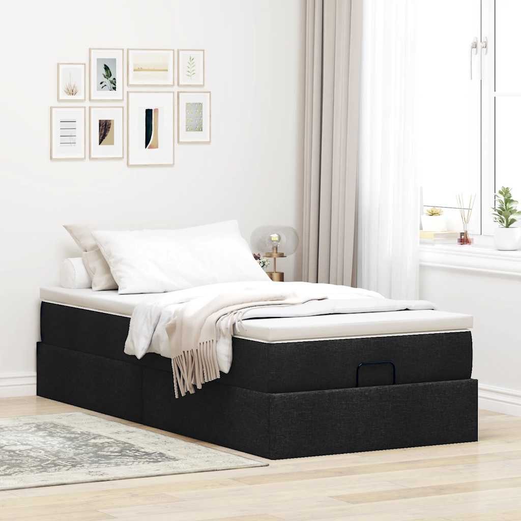 vidaXL Bett Ottoman-Bett mit Matratze Schwarz günstig online kaufen