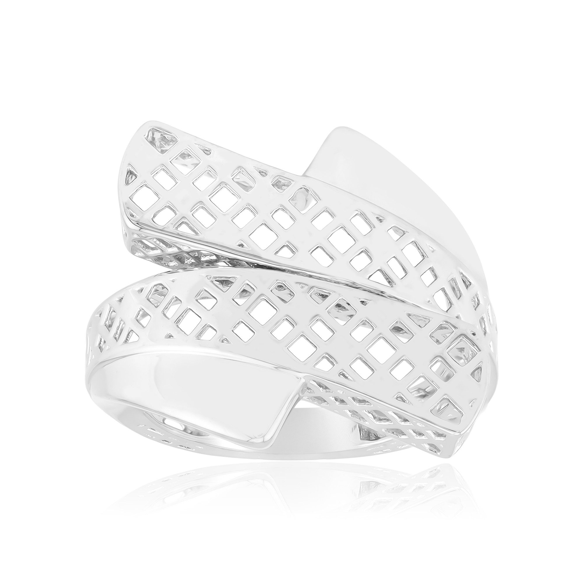 Silberring Anspruchsvoller Ring aus platiniertem Sterlingsilber