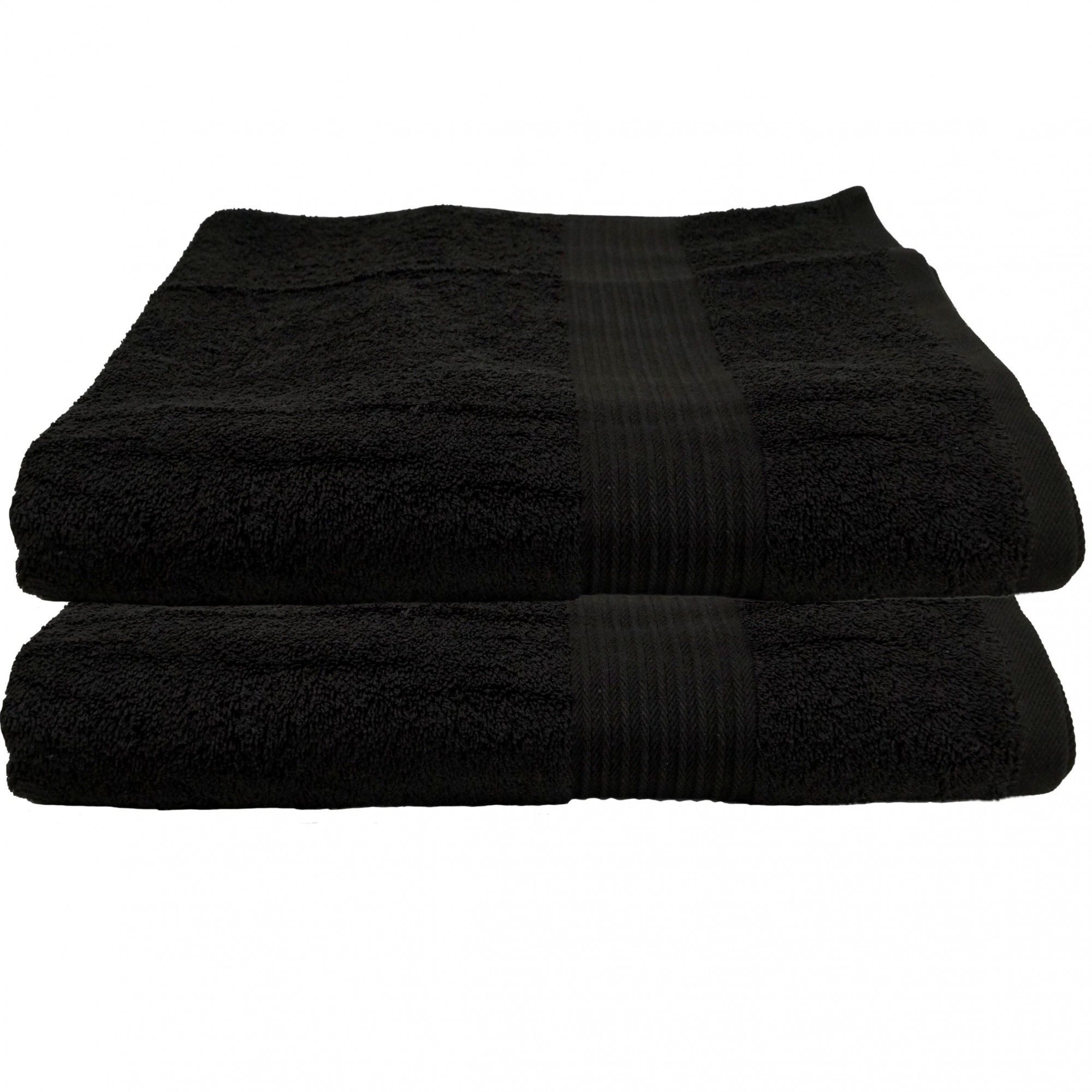 Badetuch 2-Badetuch-Schwarz-Badetuch 100 x 150 cm