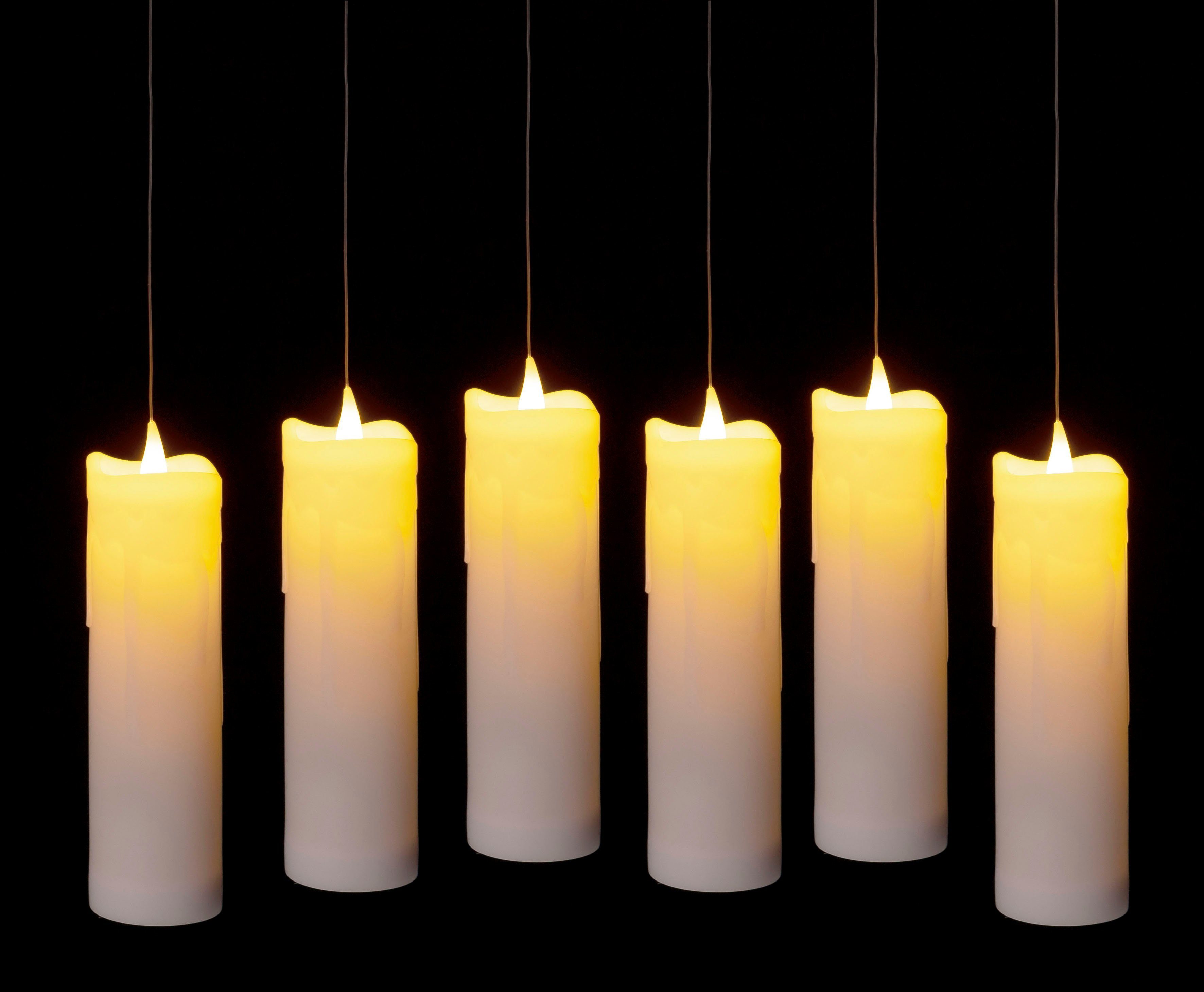 mit Zauberstab Kerzen Schwebende Fernbedienung 1 und mit als (Set, LED-Kerze Kerzen IC 6 Winterworld Zauberstab), Batteriebetrieb Weihnachtsdeko 7-tlg.,