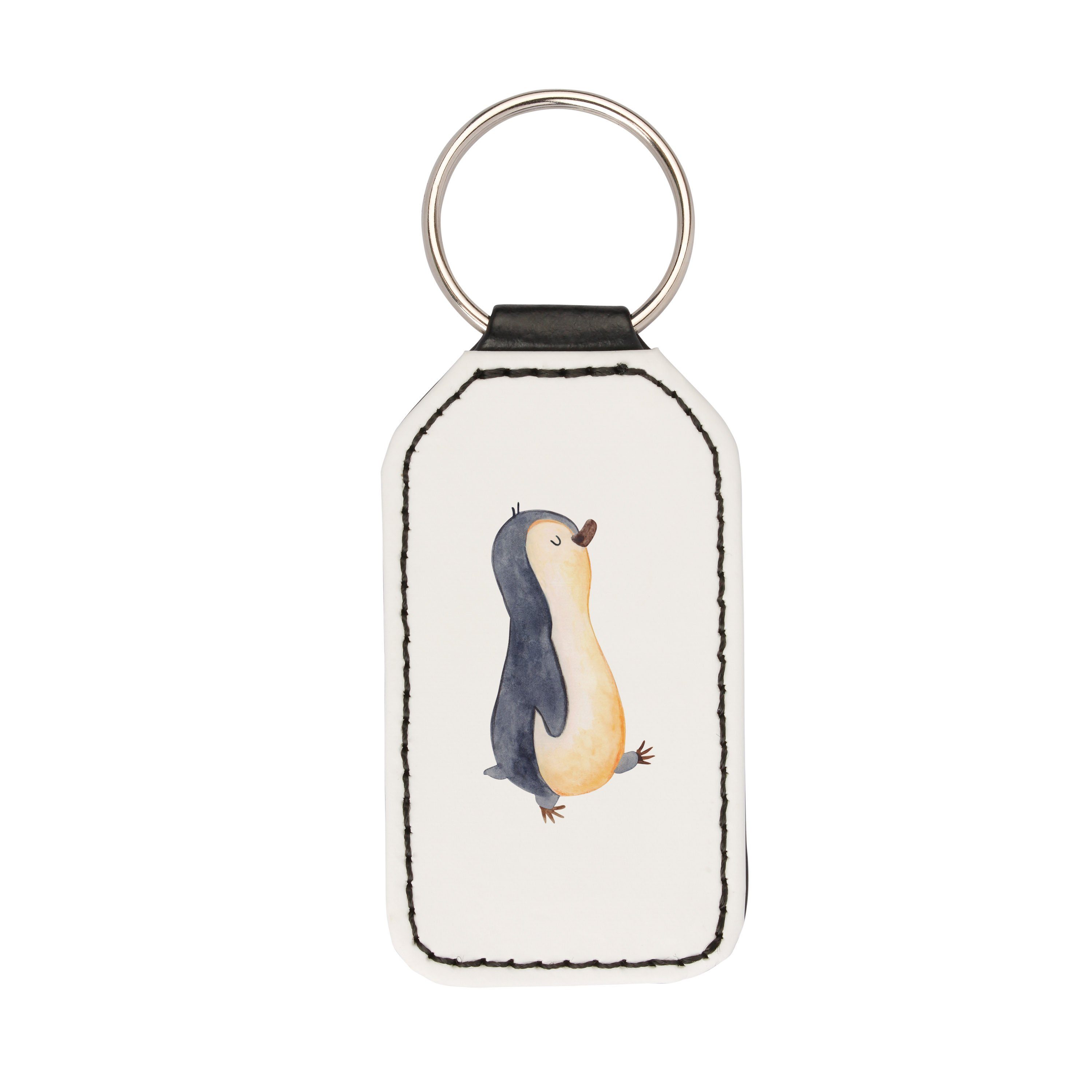 Mr. & Mrs. Panda Schlüsselanhänger Pinguin marschierend - Weiß - Geschenk, Glücksbringer, Pinguine, Anhä (1-tlg)