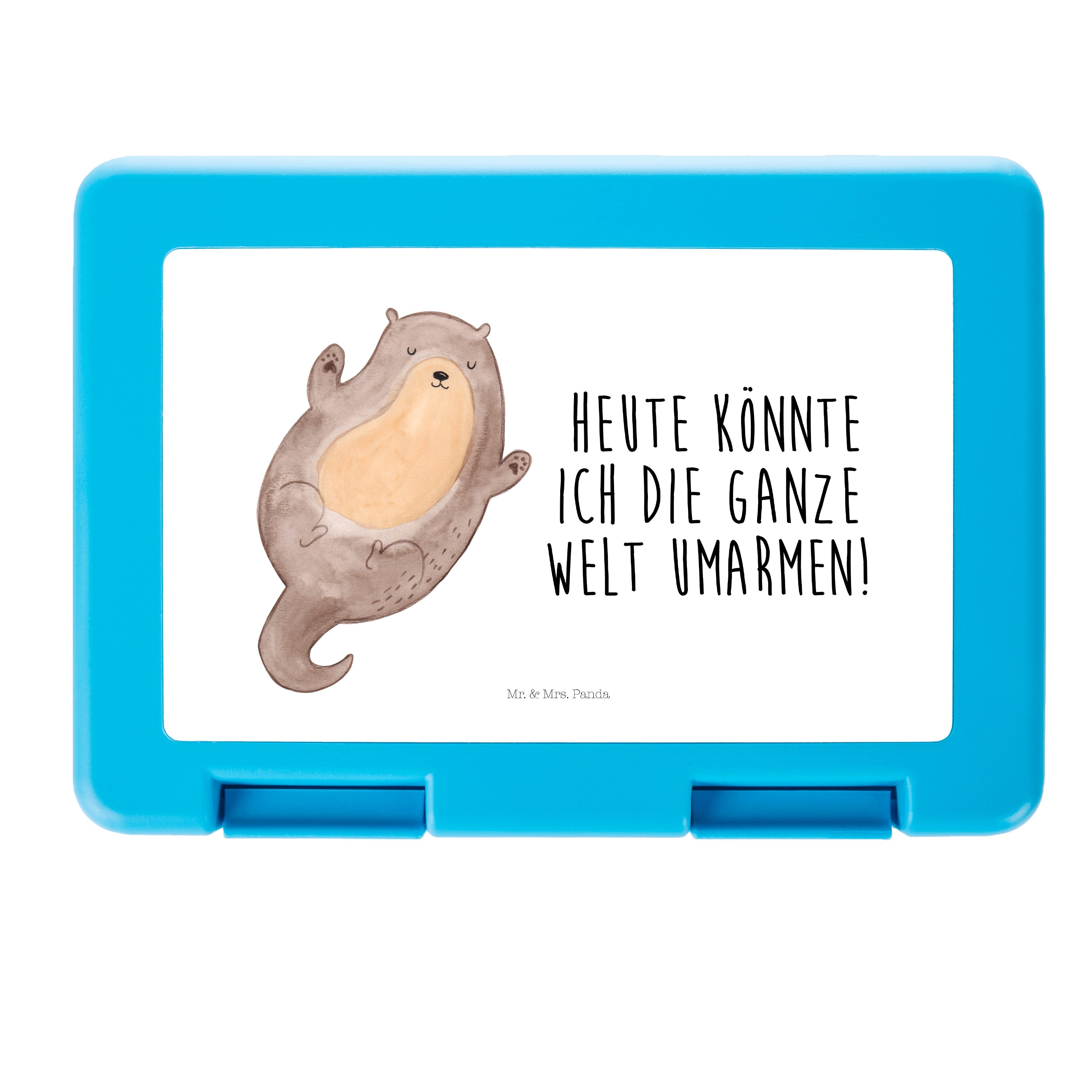 Mr. & Mrs. Panda Butterdose Otter Umarmen - Weiß - Geschenk, Lunch box, optimistisch, glücklich, Premium Kunststoff, (1-tlg)