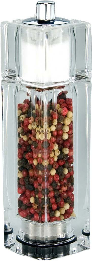 GSD HAUSHALTSGERÄTE Pfeffermühle manuell, ideal für Tisch und Tafel. 2in1, formschön und schlicht