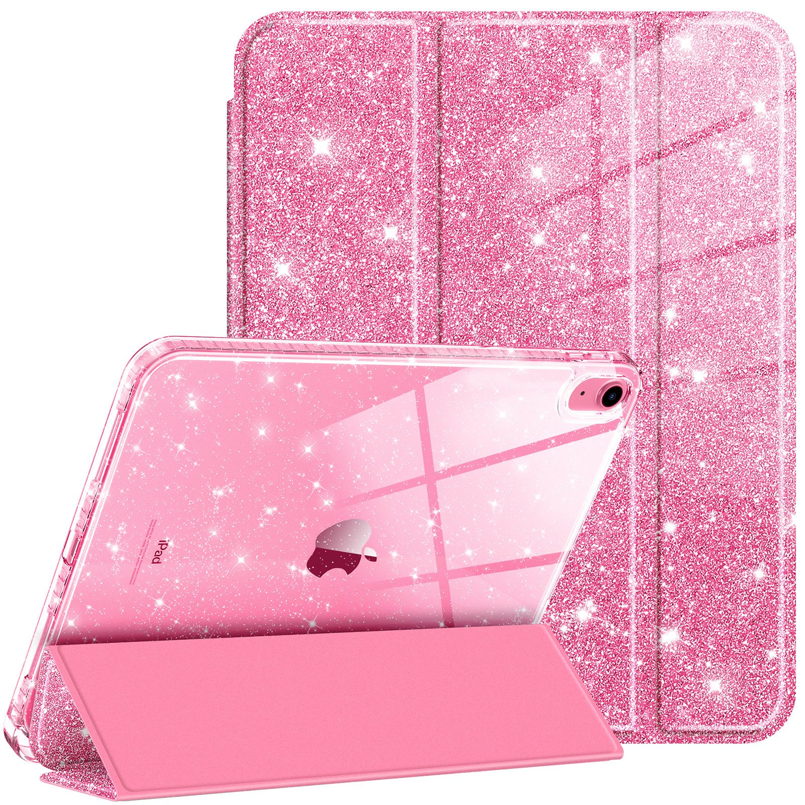 Fintie Tablet-Hülle für iPad 11 Generation 11 Zoll 2025(A16), iPad 10 Generation 2022, mit Stifthalter, Glitzernde Stoßfeste Case mit Glänzende Rückseite