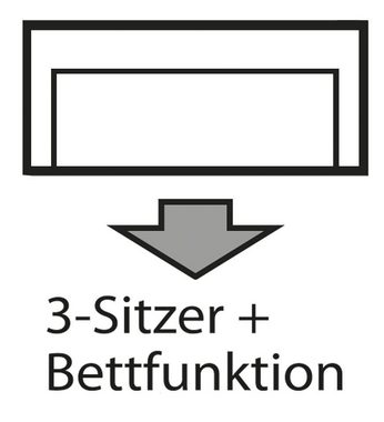 INOSIGN 3-Sitzer Beatrice Schlafsofa, wahlweise auch mit Bettfunktion und Bettkasten, incl. 2 Zierkissen