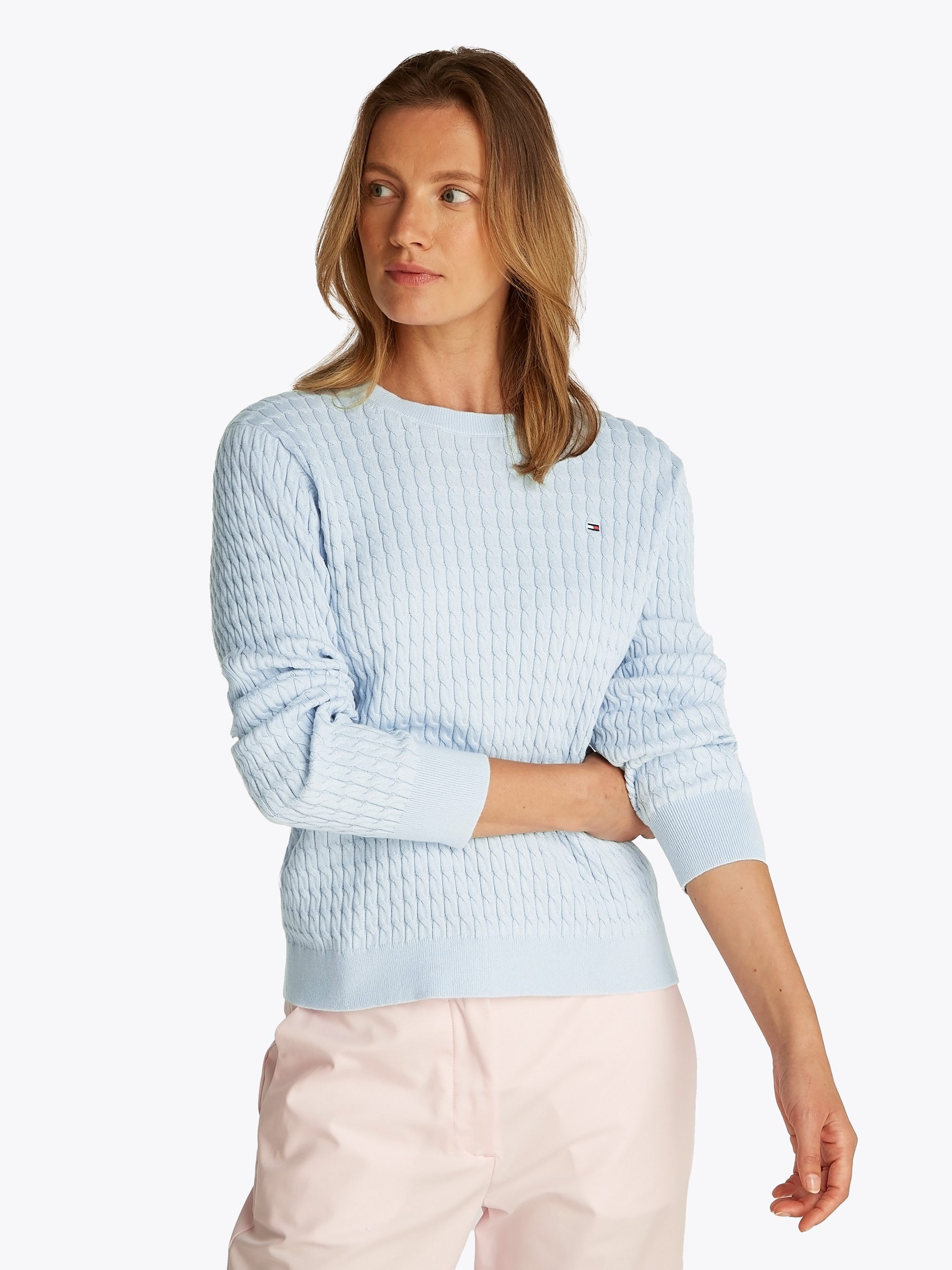 Tommy Hilfiger Rundhalspullover CO CABLE C-NK günstig online kaufen