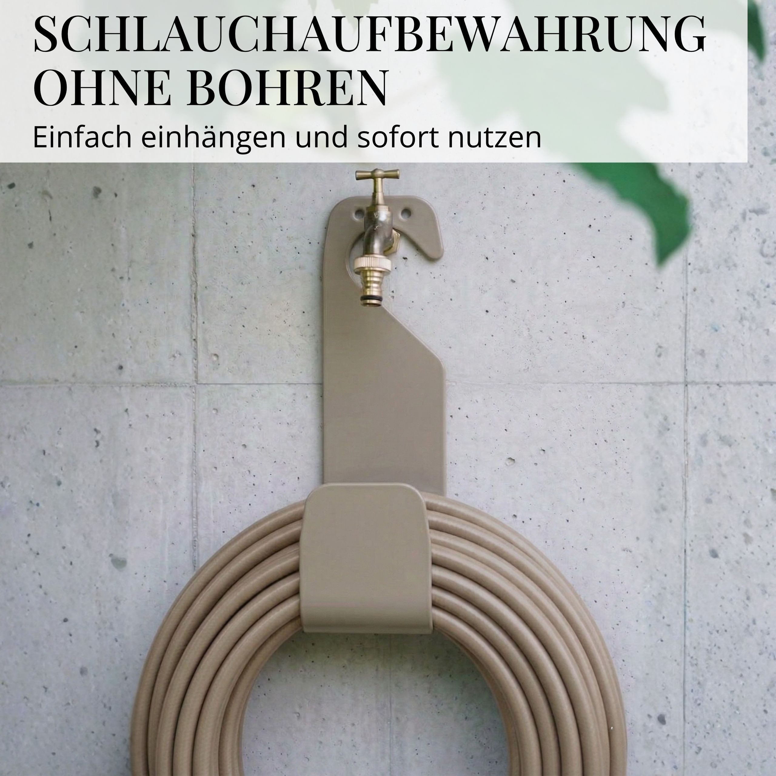 LIVLIG Schlauchhalterung ohne Bohren, Gartenschlauch Aufbewahrung, Schlauchhaken, (bis zu 10 m klassische Gartenschläuche bzw. bis zu 20 m flexible Gartenschläuche, Made in Italy, platzsparende Schlauchaufbewahrung)