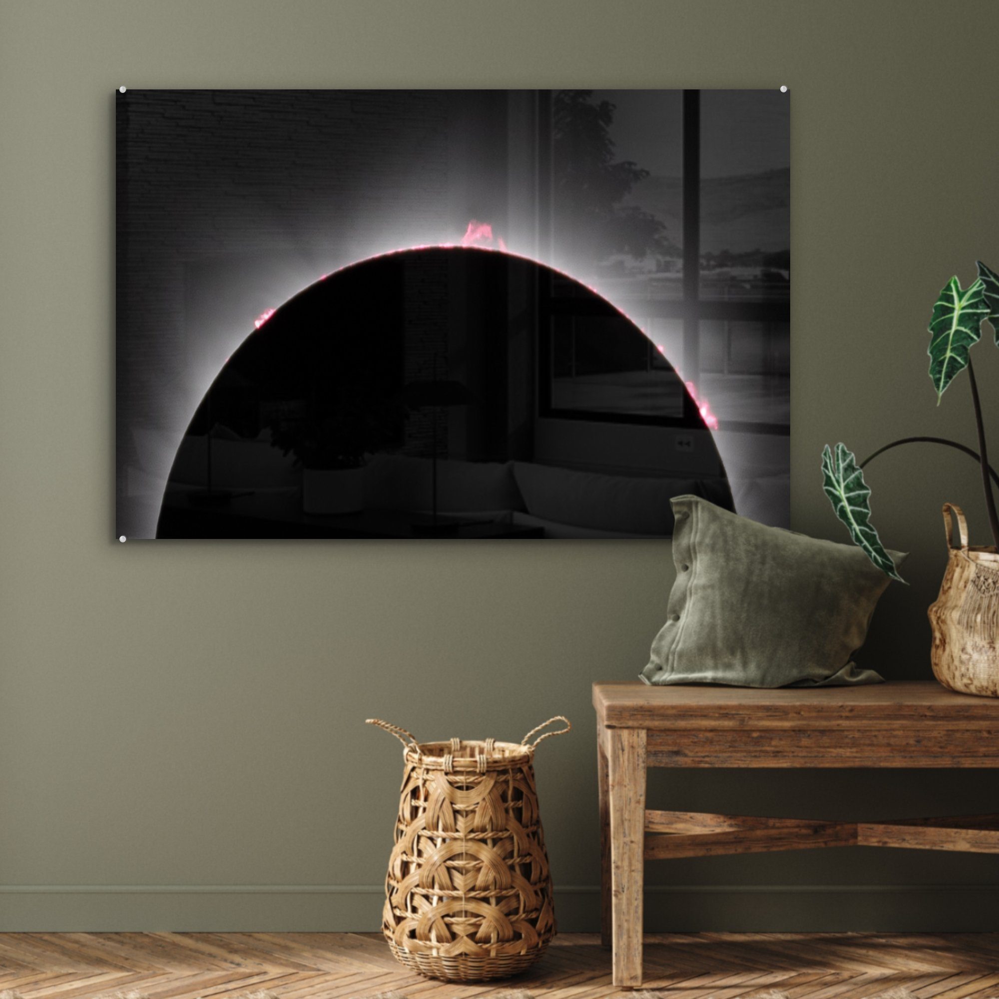 Sonnenfinsternis, Nahaufnahme St), MuchoWow Acrylglasbild einer Schlafzimmer & Wohnzimmer (1 Acrylglasbilder