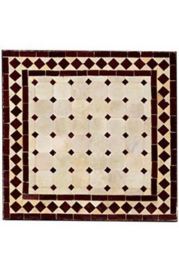 Marrakesch Orient & Mediterran Interior Gartentisch Mosaiktisch 50x50cm, Beistelltisch, Gartentisch, Esstisch, Handarbeit