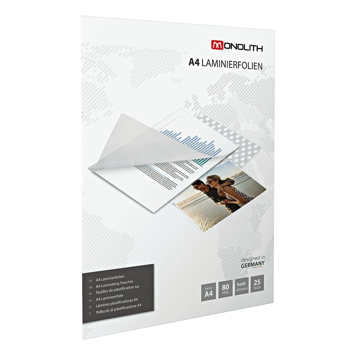 MONOLITH Laminierfolie 81M0480003, A4 80 mic glänzend