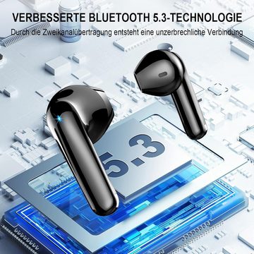 Renimer Kabellos Bluetooth 5.3 IP7 Wasserdicht In-Ear-Kopfhörer (Smart Home für ein komfortables und vernetztes Zuhause der Zukunft., mit Mikrofon, 48H Immersiver Deep Bass Earbuds, Digitale LED-Anzeige)