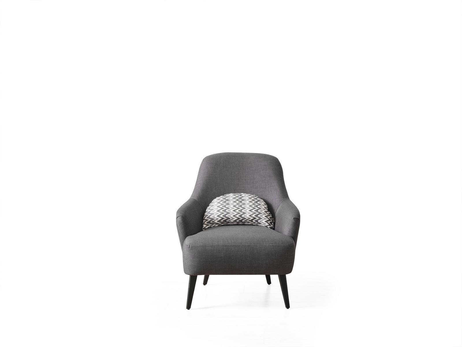 Sessel in Wohnzimmer Sessel), Grau Design Ohrensessel Made JVmoebel Stoff Europe (1-St., Sessel Polyester