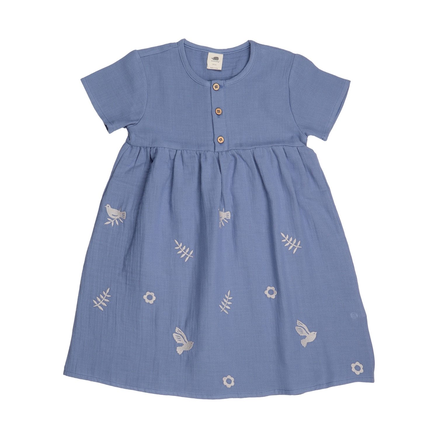 Sommerkleid Blaues Kleid aus Bio-Baumwolle für Kinder