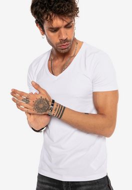 RedBridge T-Shirt Fullerton basic mit Logopatch aus Metall