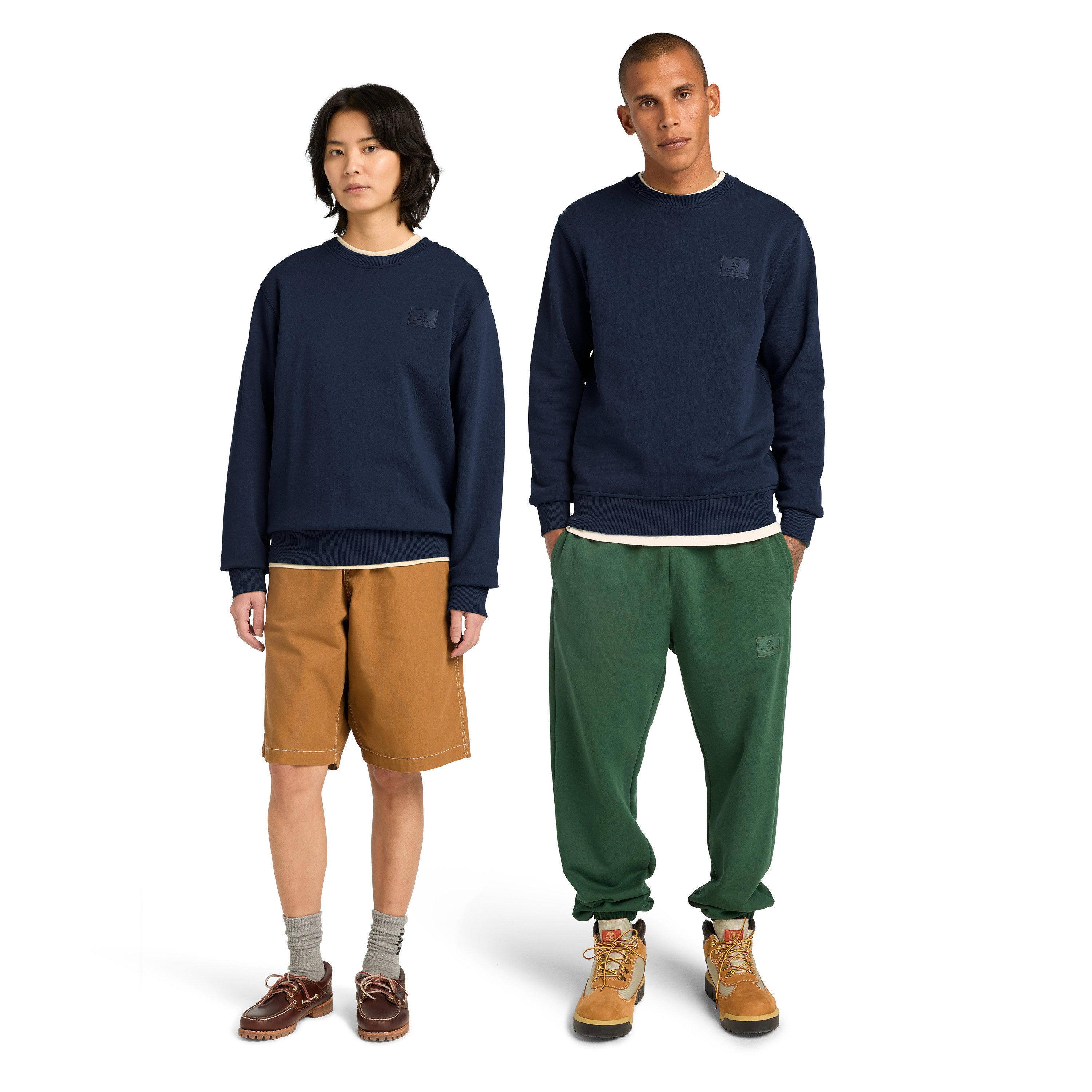 Timberland Sweatshirt Silicon Badge (LB) Crew Neck Langarm-Design, für Erwachsene, aus Baumwolle, bequemer Schnitt – Bild 4 von 5