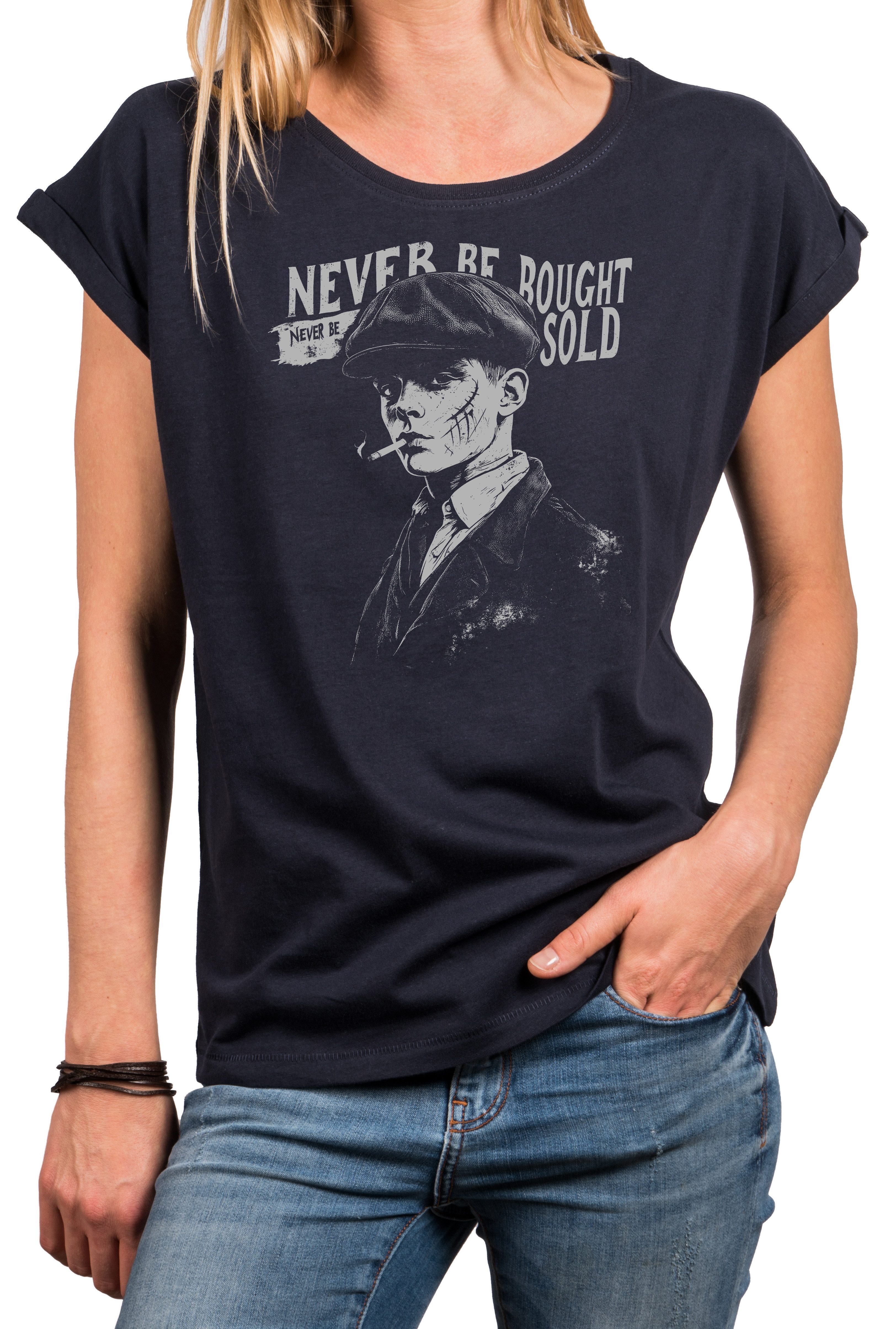 MAKAYA Print-Shirt mit Spruch Blinder Top Coole Sprüche Frauen Oberteile (S günstig online kaufen