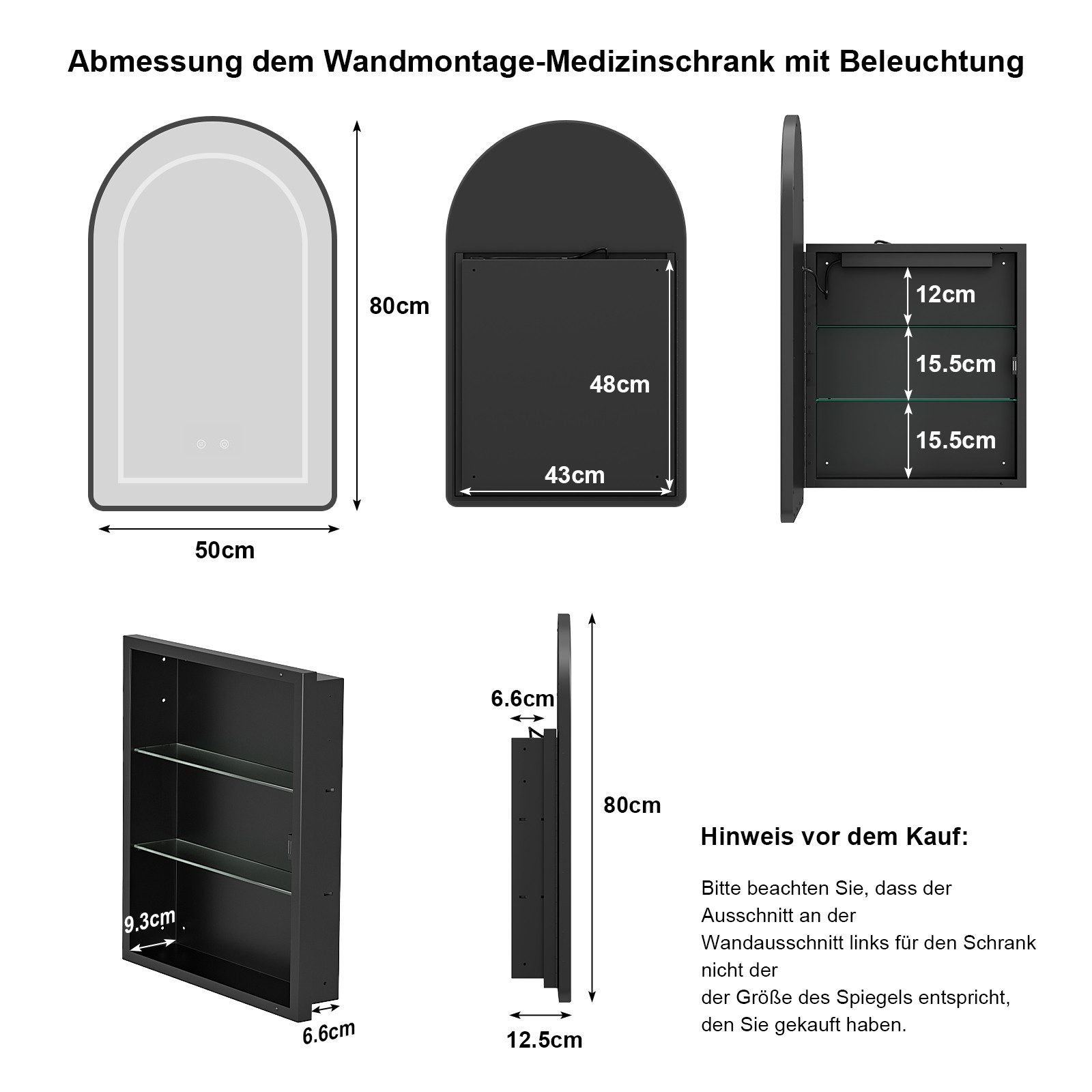 radelldar Spiegelschrank Montagefrei Metall Feuchtigkeitsschutz,80x13x50cm günstig online kaufen