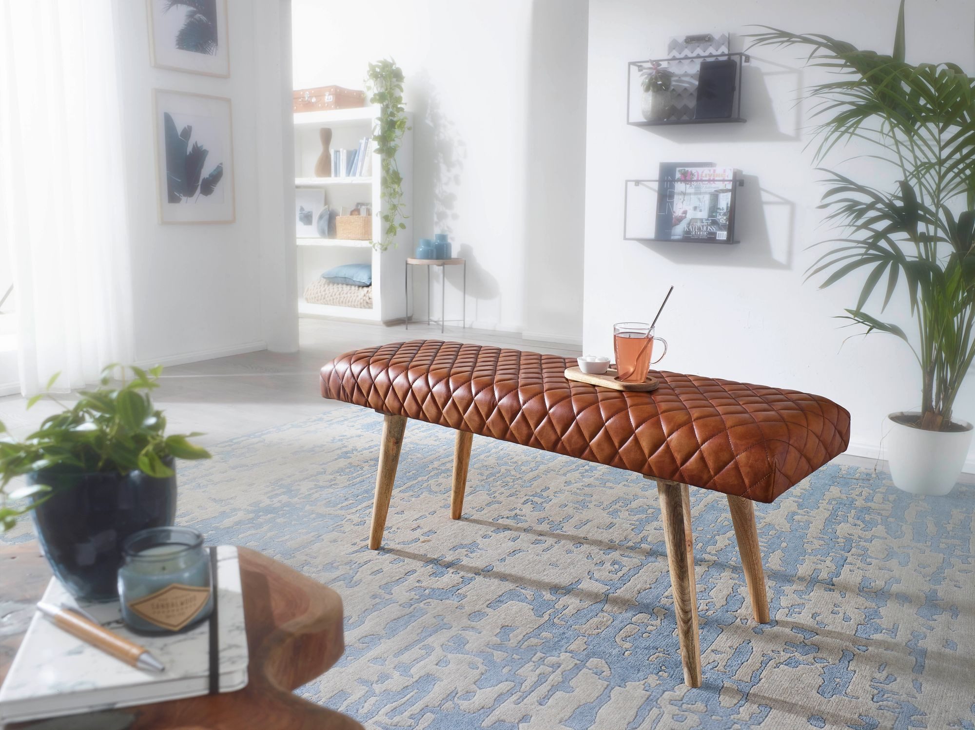 furnicato Bank Esszimmerbank Braun 115x53x38 cm Vollholz (1-St)