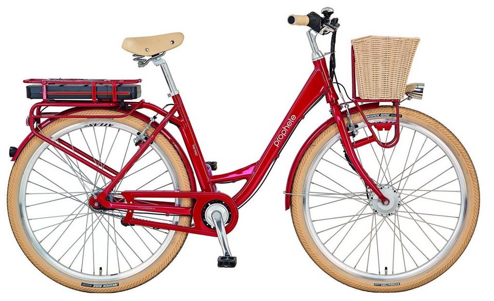 Prophete E Bike Geniesser E Retro 7 Gang Shimano Nexus Schaltwerk Nabenschaltung Frontmotor 250 W Mit Fahrradkorb Online Kaufen Otto