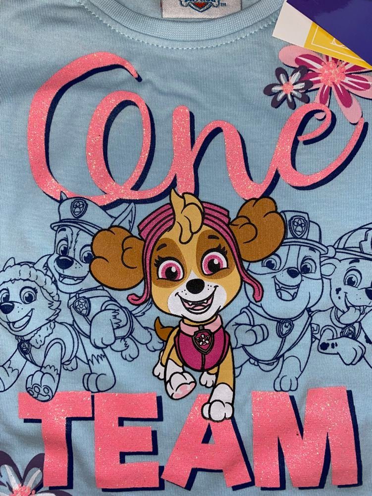PAW PATROL T-Shirt PAW PATROL Mädchen T-Shirt Rosa, hellblau hellgrau Gr.98 104 110 116 128 Kinder 2 3 4 5 6 7 8 9 10 Jahre