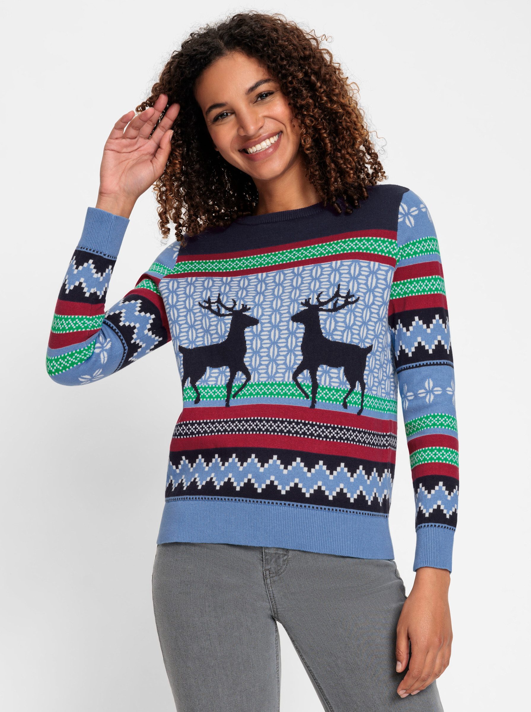 Witt Strickpullover Jacquard-Pullover günstig online kaufen