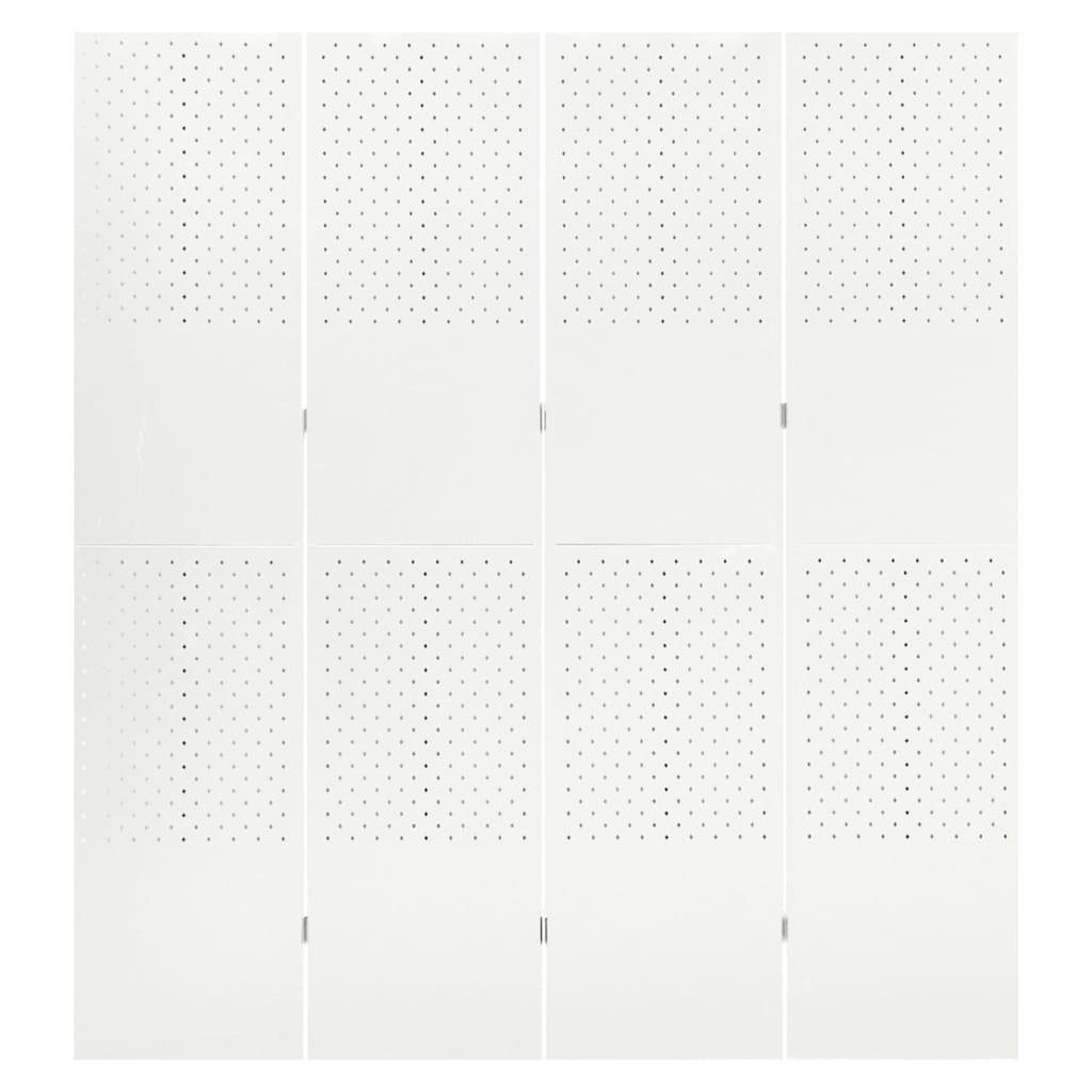 furnicato Raumteiler 4-tlg. 2 Stk. 160x180 cm Stahl Weiß