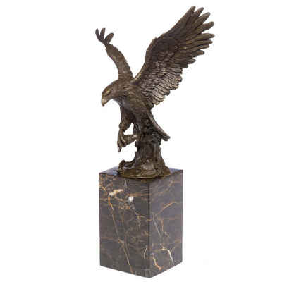 Aubaho Skulptur Bronzeskulptur Figur Adler Seeadler Königsadler Bronzeskulptur 36cm Eagle