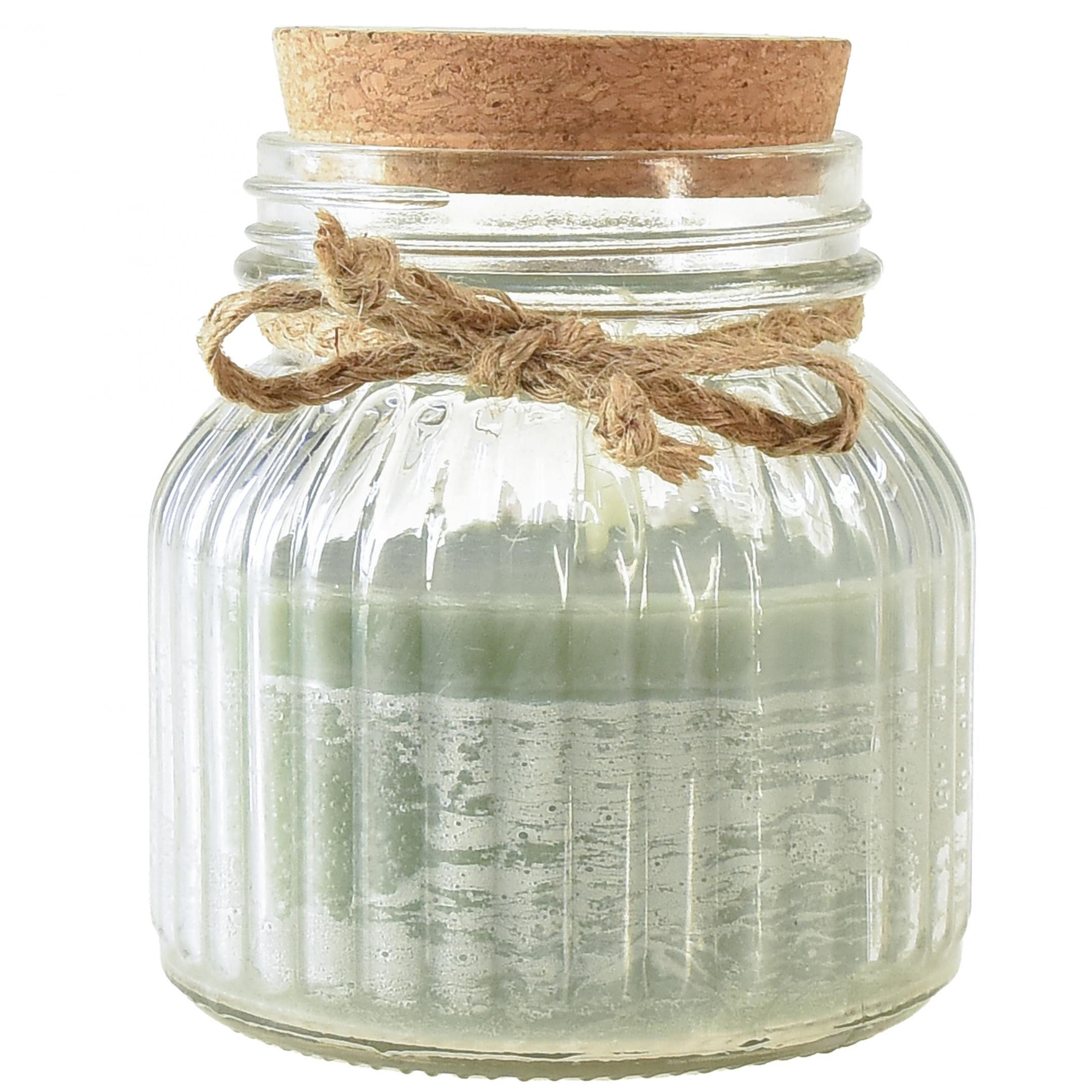 Florists Products Duftkerze Duftkerze im Glas mit Citronella und Korkdeckel Retro-Chic