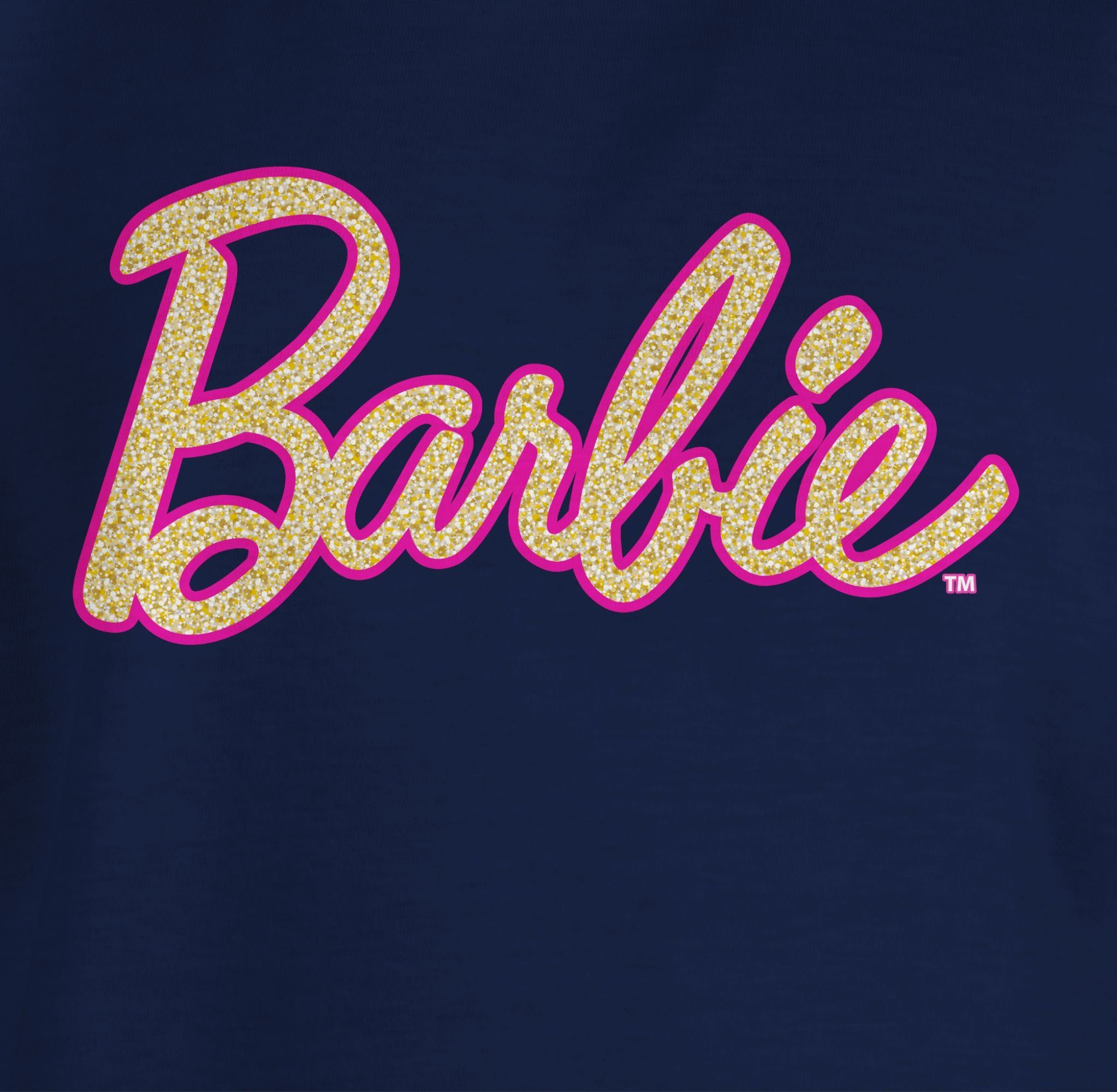 Logo 03 Dunkelblau T-Shirt Mädchen Barbie Shirtracer Glitzer Barbie