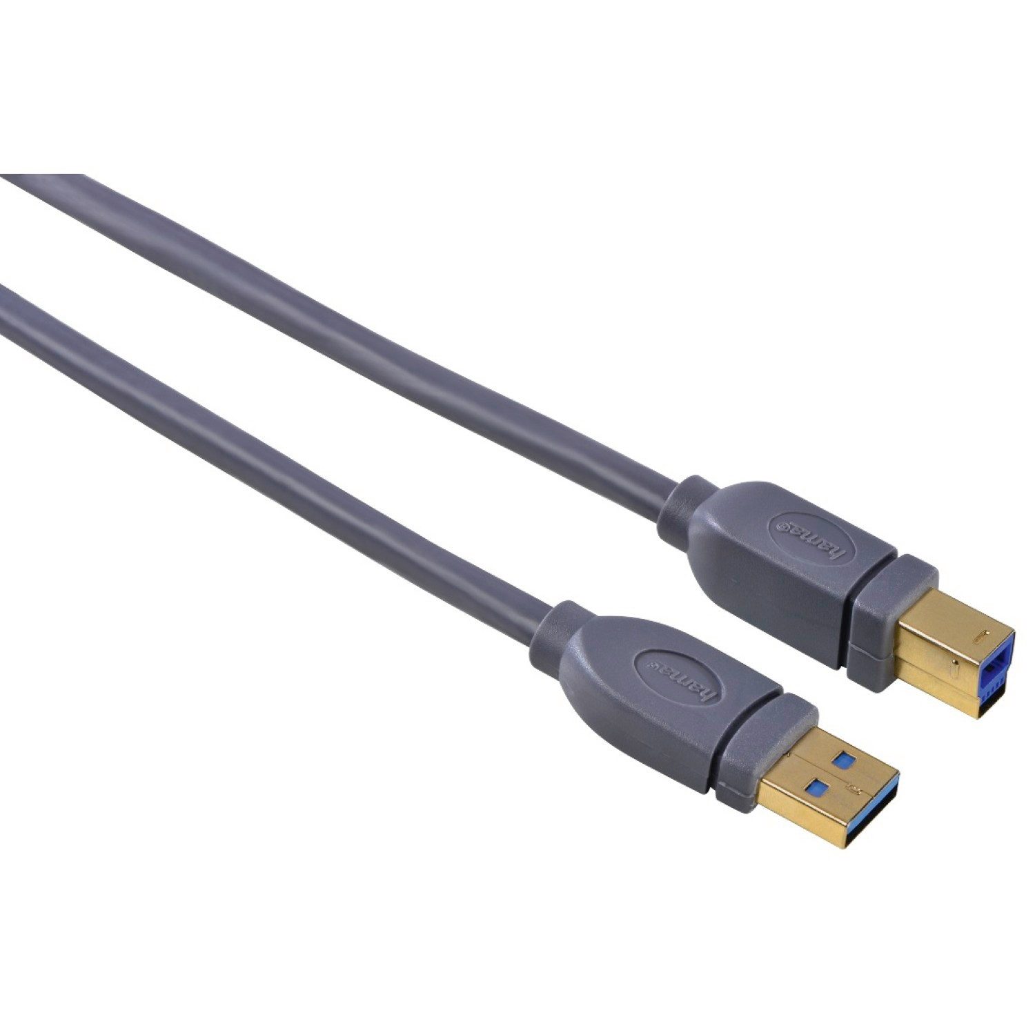 Hama USB 3.0 USB-Kabel USB A-Stecker zu USB B-Stecker USB-Kabel, USB-3.0-A-Stecker, USB-3.0-B-Stecker, (180 cm), Daten-Kabel Anschlusskabel externe Festplatte HDD Hub Drucker-Kabel