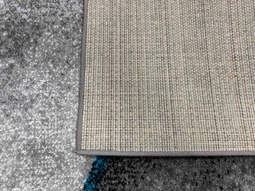 Teppich Teppich Wohnzimmer modernes Wellen Design in grau anthrazit blau - pflegeleicht, Carpetia, rechteckig, Höhe: 8 mm