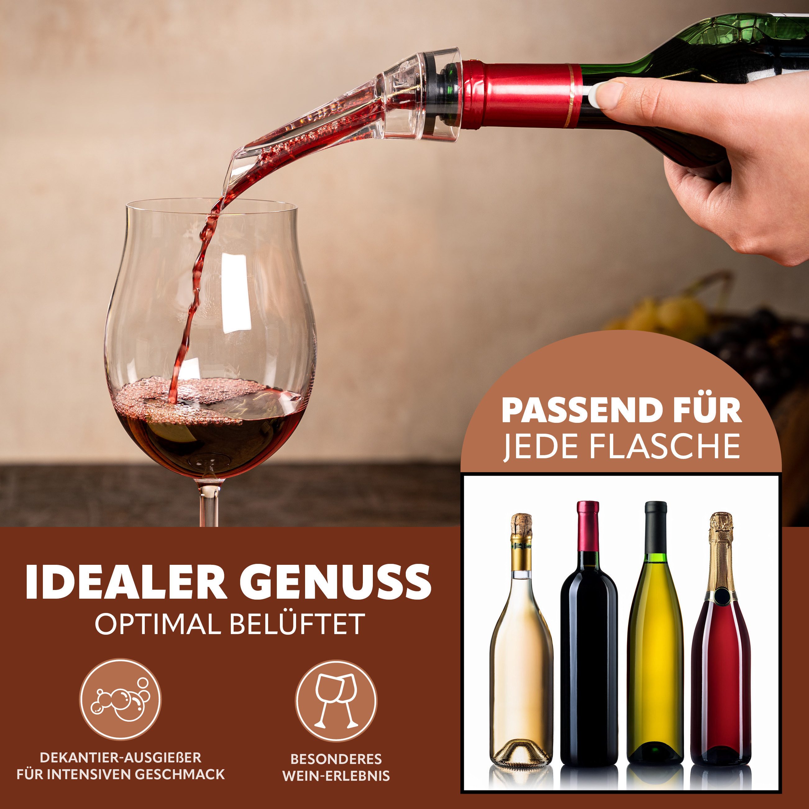 bremermann Sommelier-Set 5-tlges Wein-Set, inkl. Dekanter-Ausgießer, (5 tlg)