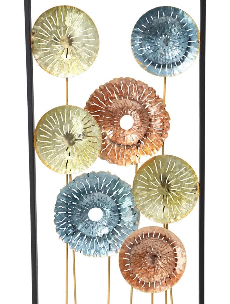 Home-trends24.de Metallbild Wanddeko Metallbild Blumen Wandbild Bild Metallbild 34 x 95 cm, Blumen
