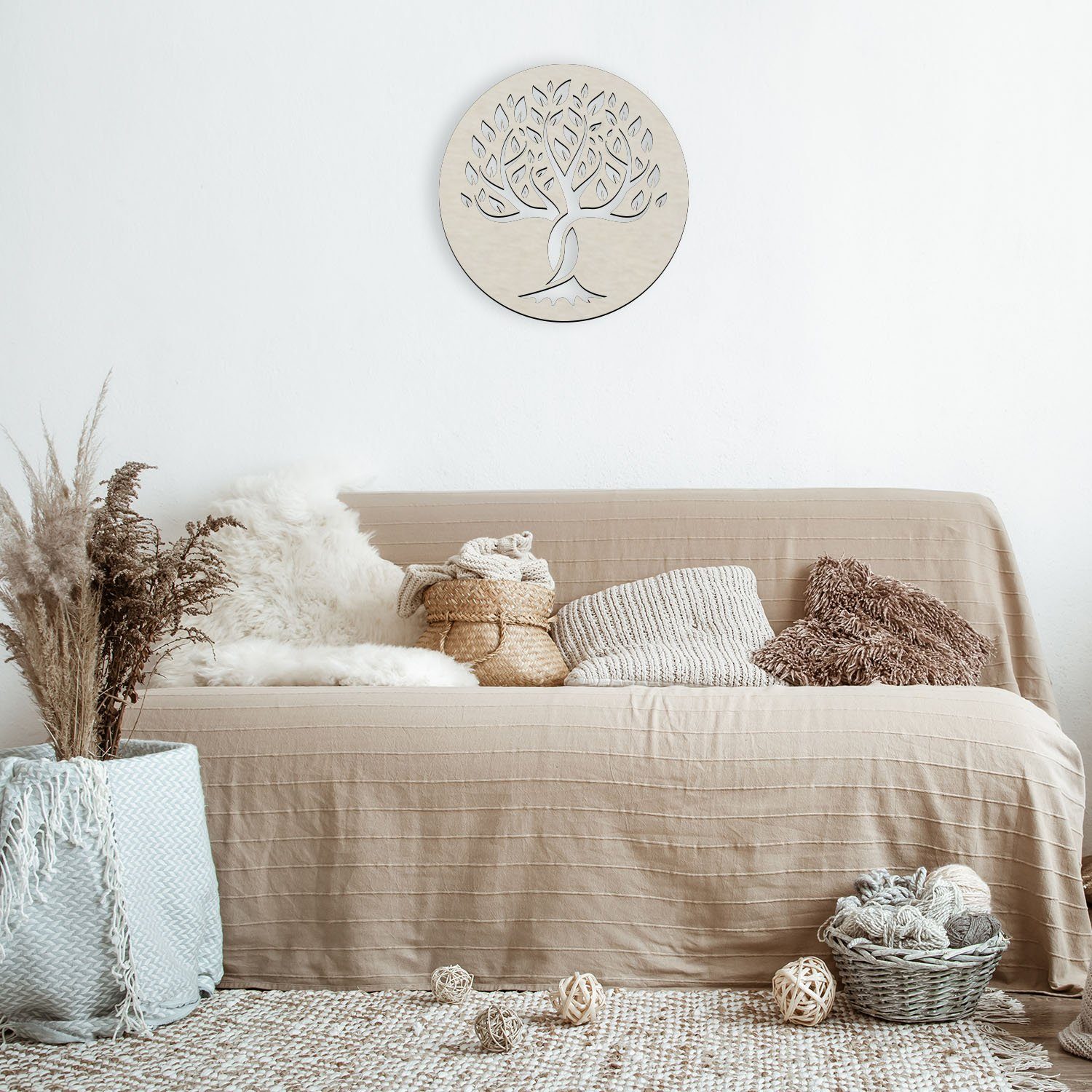 Namofactur 3D-Wandtattoo Wandtattoo Schild 'Baum des Lebens', Wanddeko aus Holz