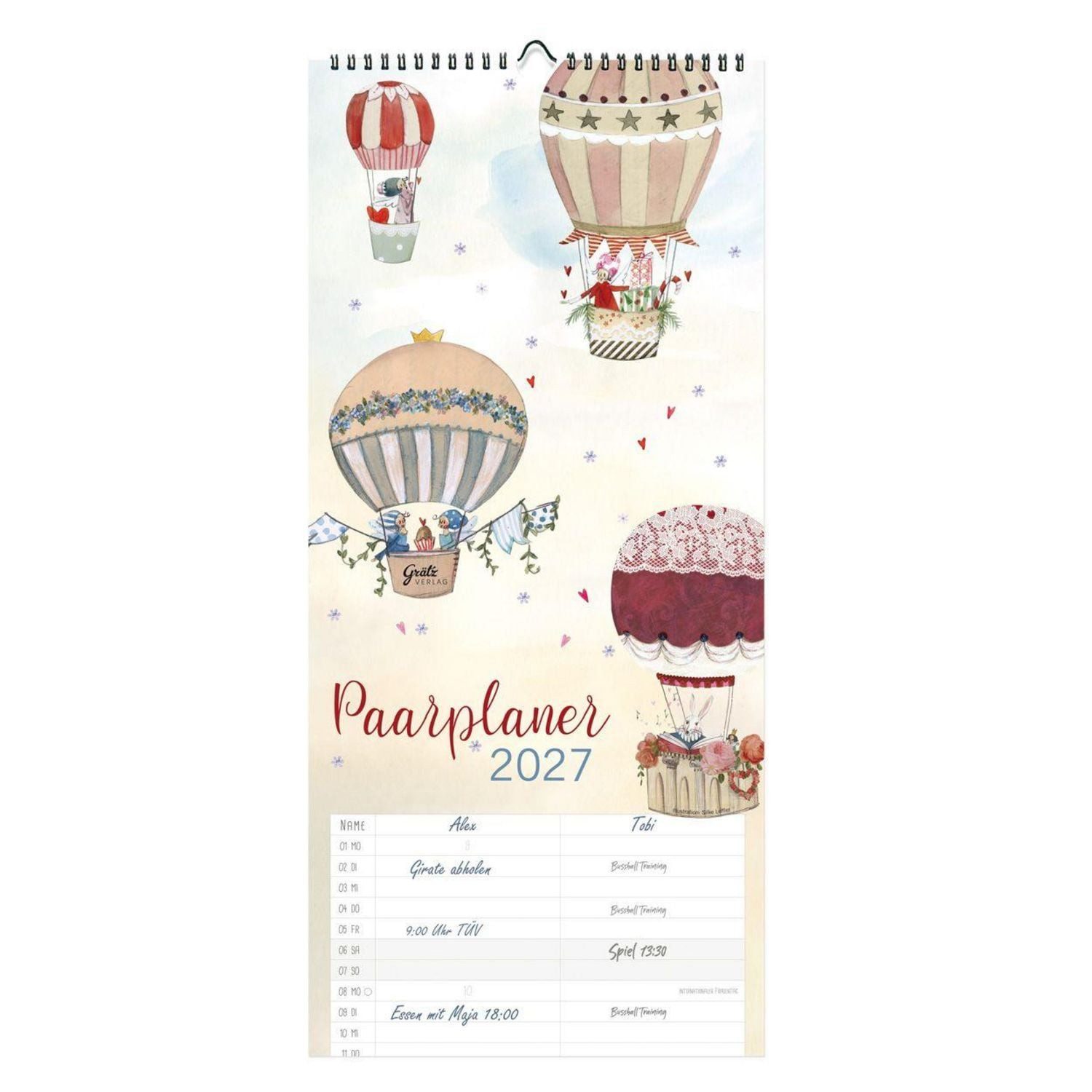 Grätz Verlag Wandkalender Paarplaner Reise 2027