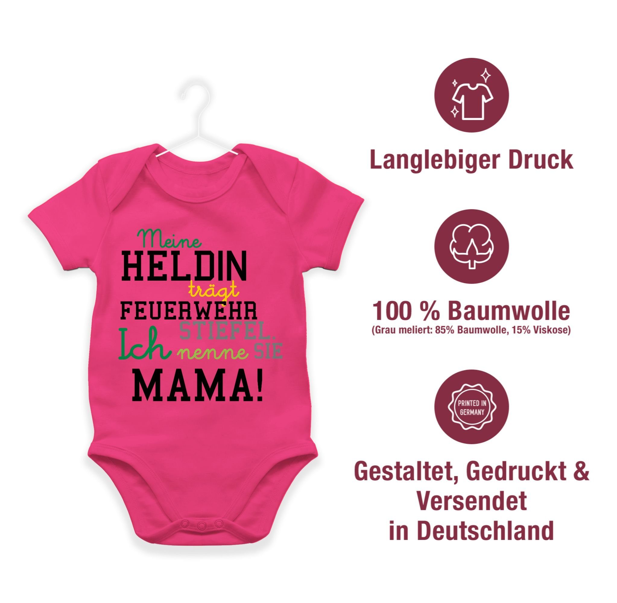 2 Feuerwehr Heldin Shirtracer Fuchsia Shirtbody Feuerwehrfrau Meine Mama