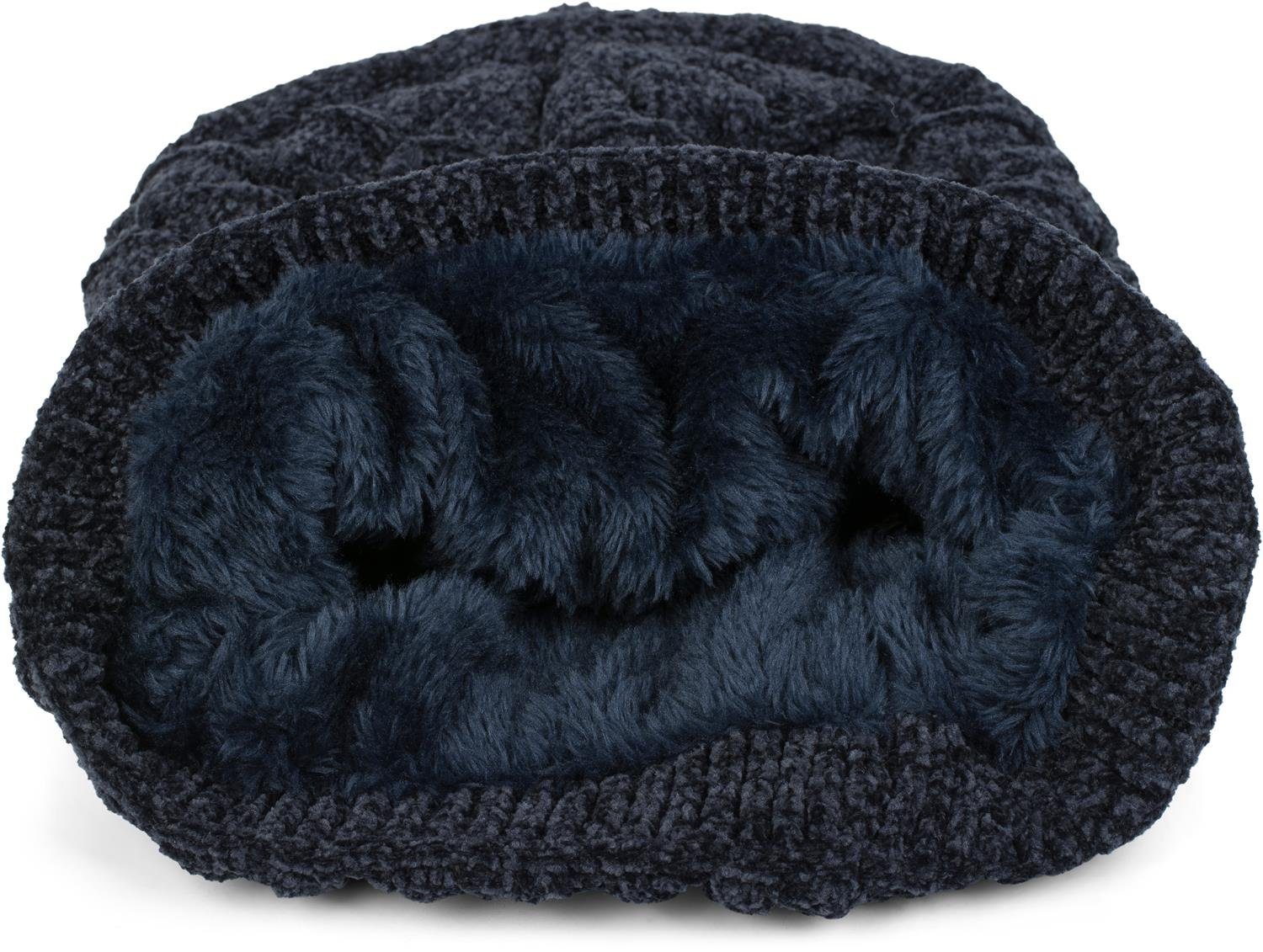 styleBREAKER Strickmütze Chenille Beanie Mütze mit Waben Muster (1-St) günstig online kaufen