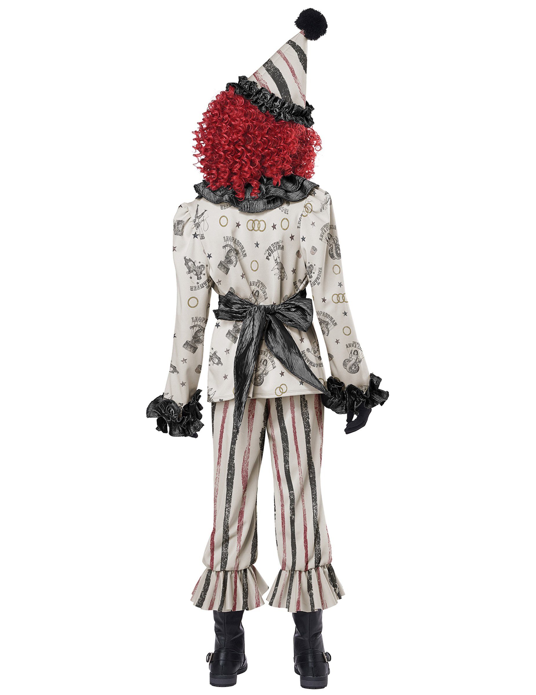 California Costumes Kostüm Finsteres Clown-Kostüm für Kinder Halloweenkostüm schwarz-weiss