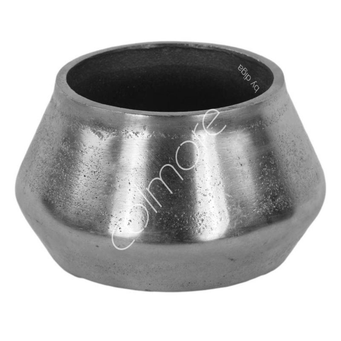 colmore Dekovase Vase Deko Tisch Silber Metall Retro Klein Rund 9x9x13 cm