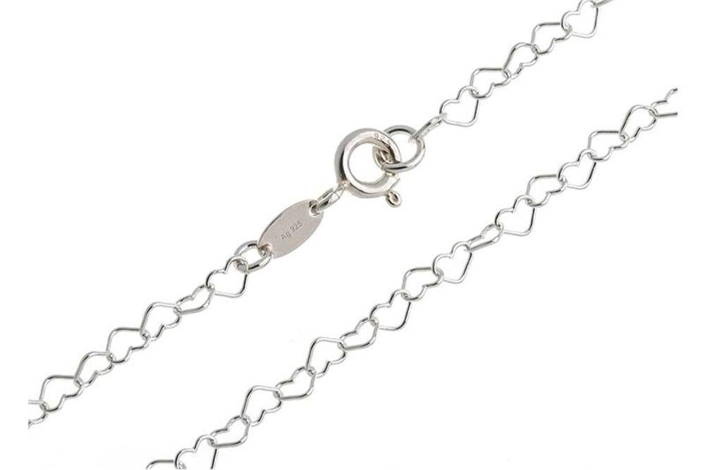 Silberkette Kinderkette Herzen klein - 925 Silber, Länge wählbar von 32-37cm
