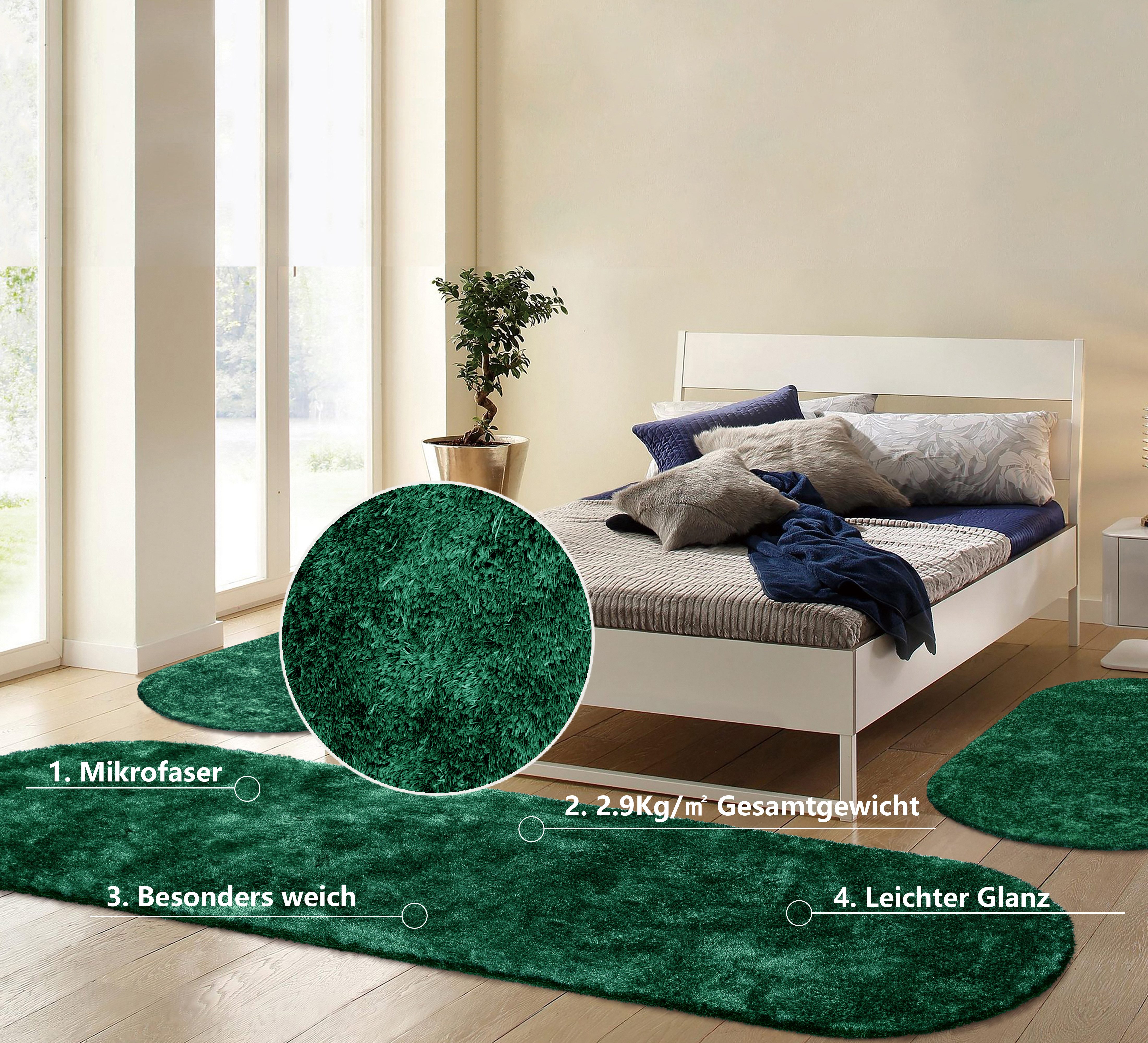 Bruno Banani Hochflor-Bettumrandung Dana Teppich, Kundenliebling, günstig online kaufen